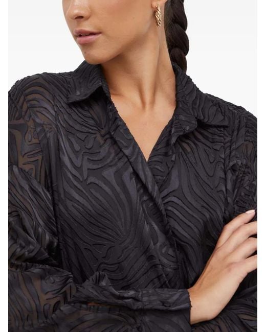 Pinko Black Patterned Wrap Maxi Dress