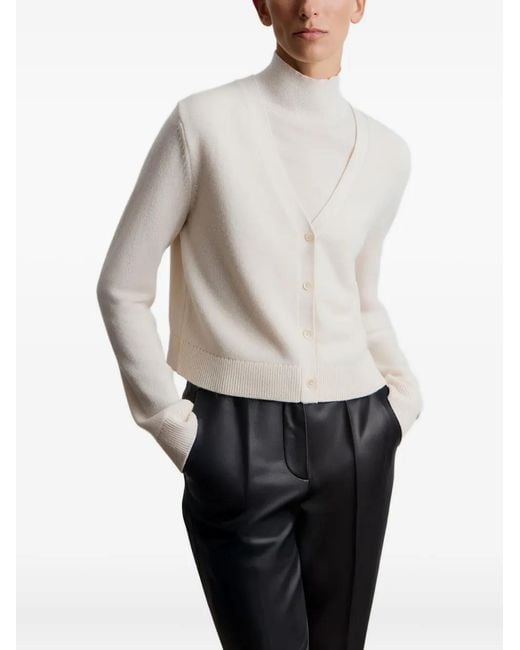 12 STOREEZ White Buttoned Knitted Cardigan