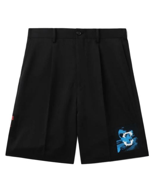 Undercover Black Pressed-Crease Shorts for men