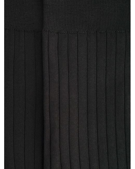 Hackett Black Ribbed Mercerised Cotton Socks for men
