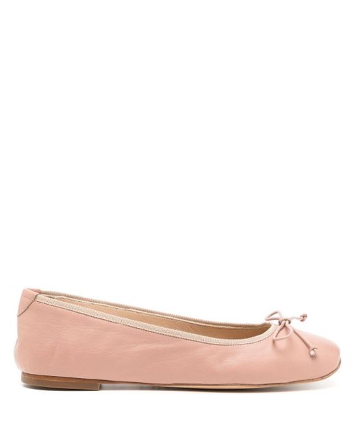 Casadei Bow-detail Baillerina Shoes Pink