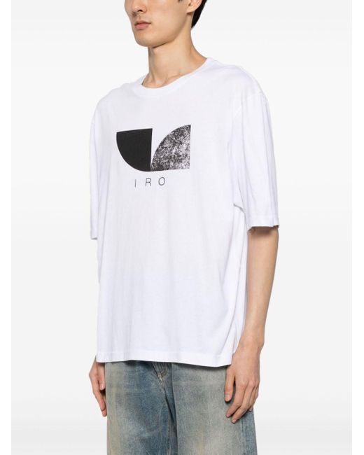 IRO Logo print Cotton T shirt in White for Men Lyst