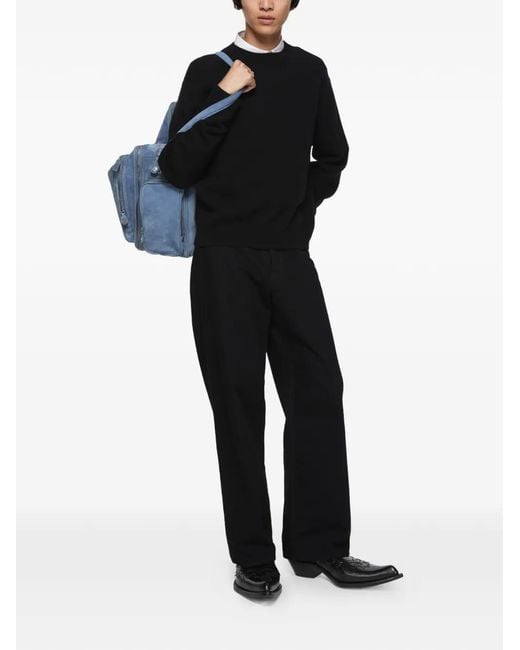 Acne Black Crew-Neck Sweater for men