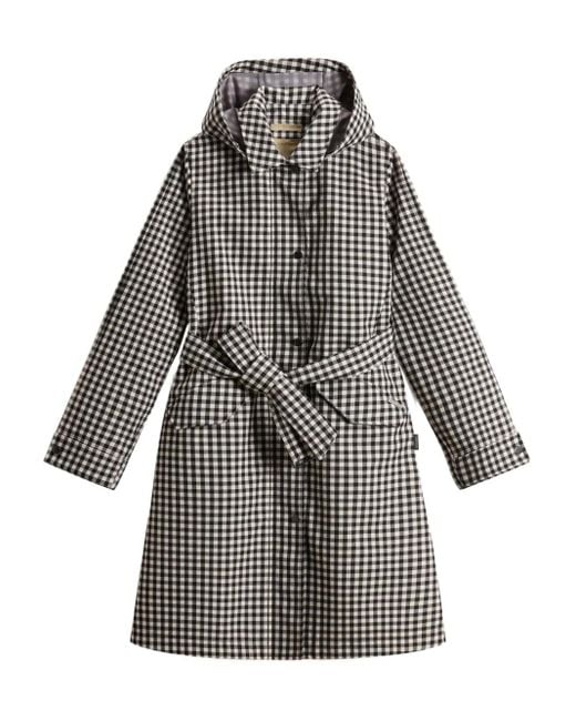 Woolrich チェック トレンチコート Gray