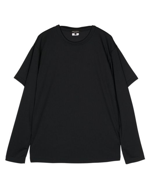 メンズ Comme des Garçons レイヤード ロングtシャツ Black