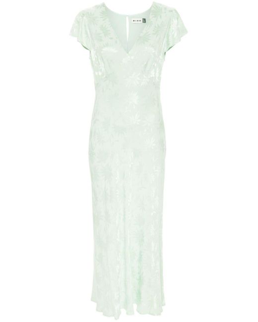 Rixo White Tallulah Patterned-jacquard Dress