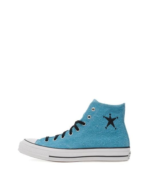 Converse Blue X Stussy Chuck 70 Star-Detail High-Top Sneakers