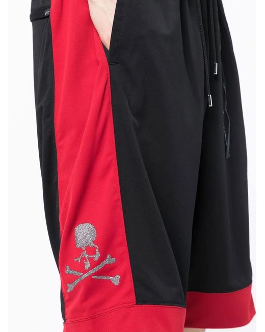 MASTERMIND WORLD Black Contrast-Trim Logo Shorts for men