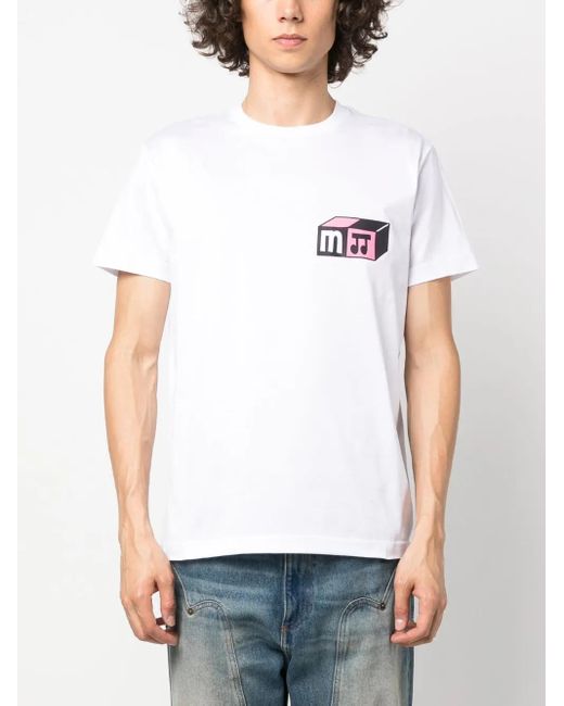 MODES GARMENTS White Logo-Print Cotton T-Shirt