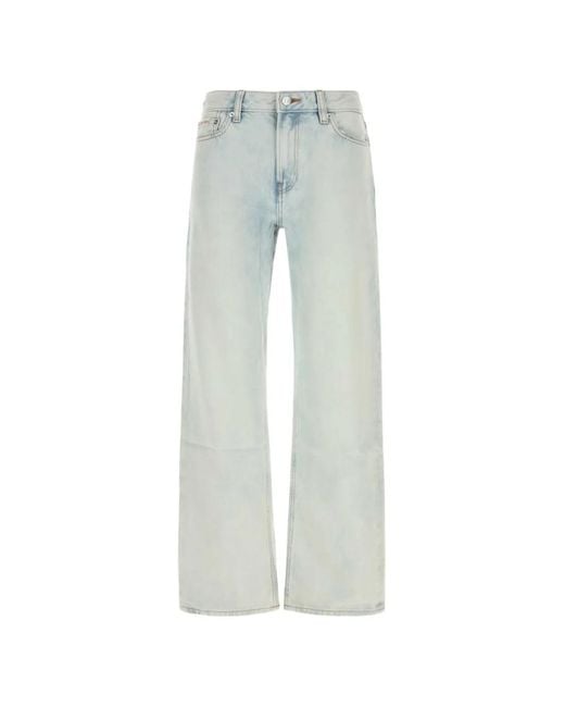 Calvin Klein Gray Logo-Patch Straight-Leg Jeans