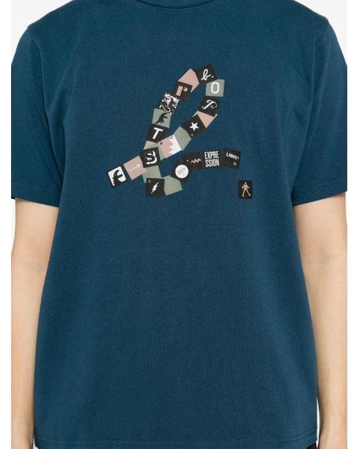 SPORT b. by agnès b. Blue Squares-Logo T-Shirt for men