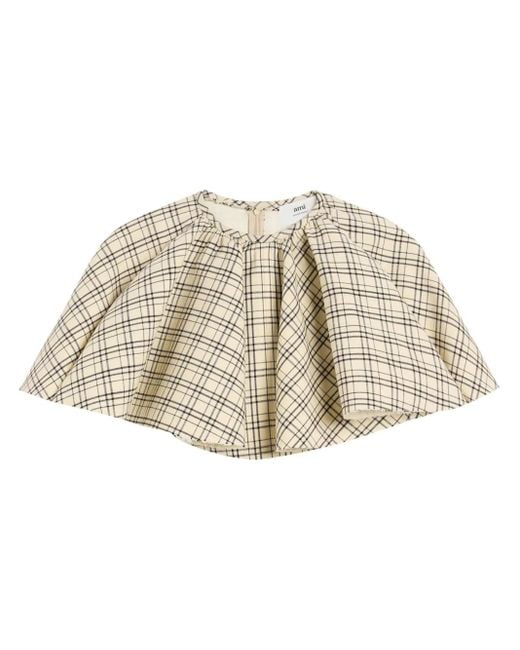 Ami Paris Ruffled Cropped Top in Natural | Lyst