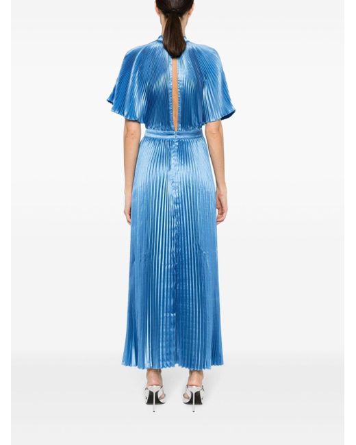 L'idée Blue Elite Pleated Maxi Dress
