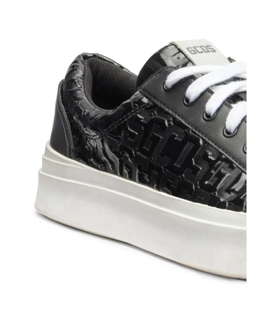 Gcds Black Patent-Monogram Sneakers for men