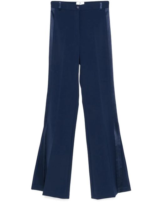 Elisabetta Franchi Blue Krepphose Mit Satinbesatz