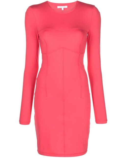 Patrizia Pepe Pink Exposed Stitching Fitted Dress