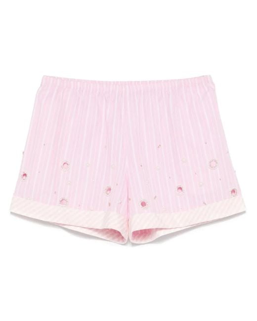 フランス発 Sandro レイヤー 可愛い ストライプ ショートパンツ Sandro ストライプ ショートパンツ ピンク | Lyst