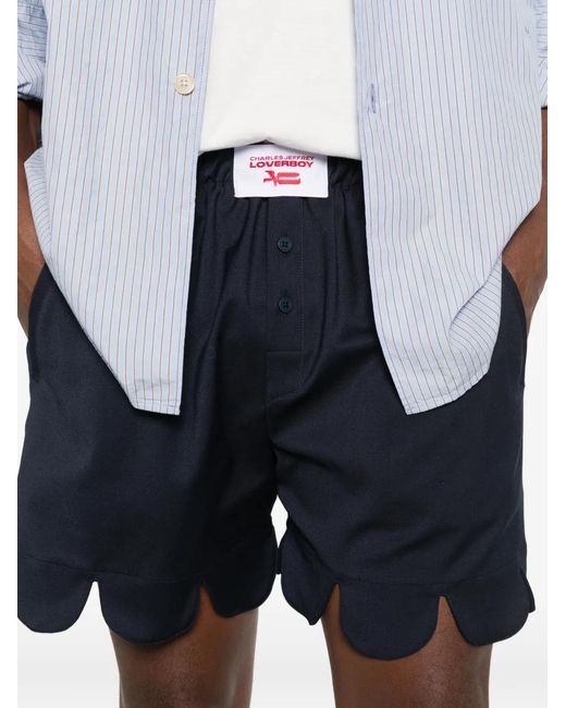 Charles Jeffrey Blue Scalloped Boxer Shorts