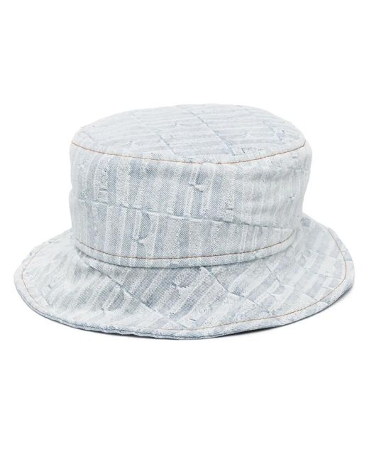 Amiri Gray Repeat Denim Jacquard Bucket Hat for men