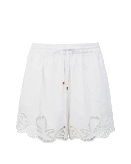 COR White Short Ciele À Broderies