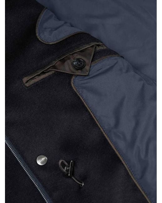 Herno Blue High-Neck Multi-Pocket Coat for men