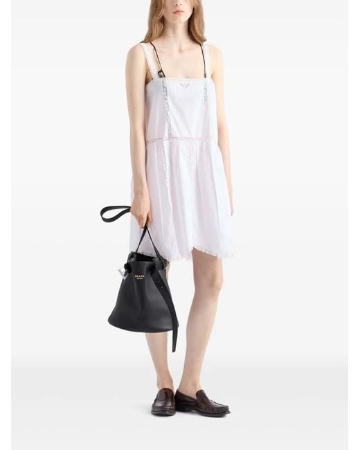 Prada Black Buckle Bucket Bag
