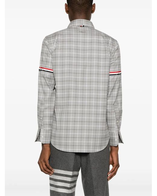 Thom Browne Gray Plaid Shirt for men