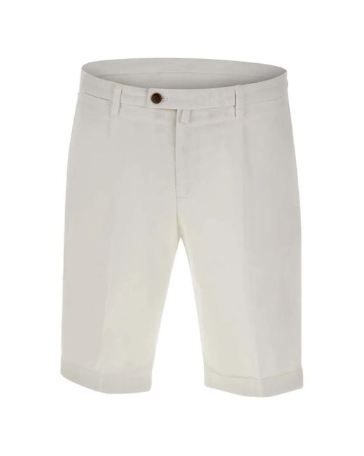 Briglia 1949 White Turn-Up-Hem Shorts for men