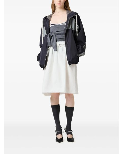 Miu Miu Silk Blouson Jacket in Black | Lyst Miu Miu Silk Blouson Jacket in Black | Lyst