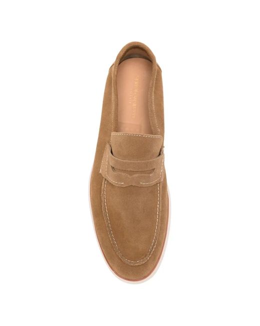 SERGIO MORETTI FIRENZE White Suede Penny Loafers for men