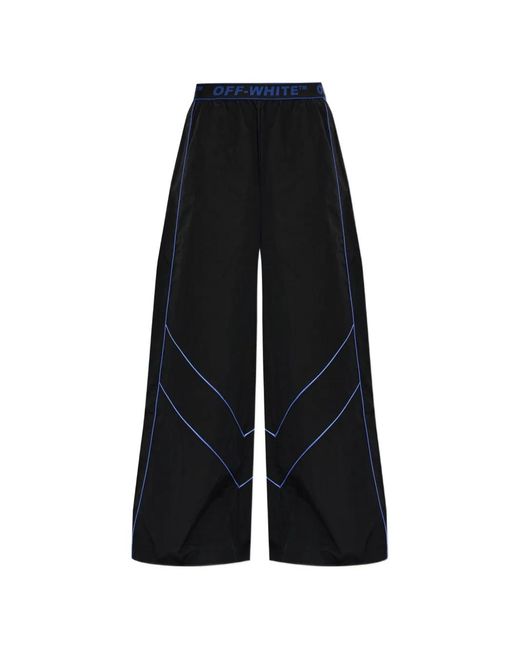 Off-White c/o Virgil Abloh Black Piped-Trim Logo-Waistband Track Pants