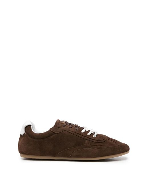 Alohas Brown Baskets En Daim À Empiècements