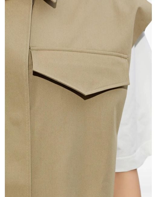 IRO Natural Front-Pocket Sleeveless Jacket