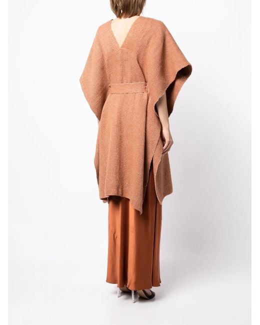 Caftán Solid Con Cintura Lazada Voz de color Orange