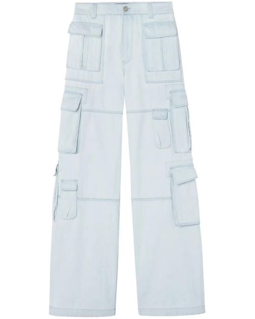 Versace Blue Wide-Leg Cargo Jeans for men