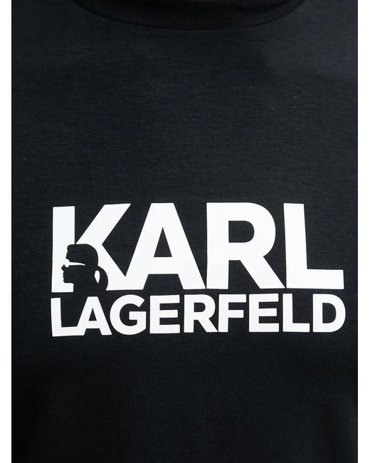 Karl Lagerfeld Black Logo-Print T-Shirt for men