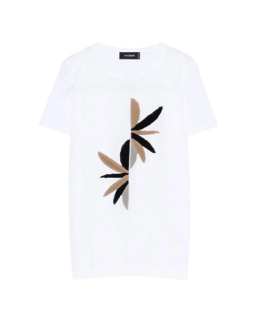 Cividini White Elodia Embroidered T-Shirt
