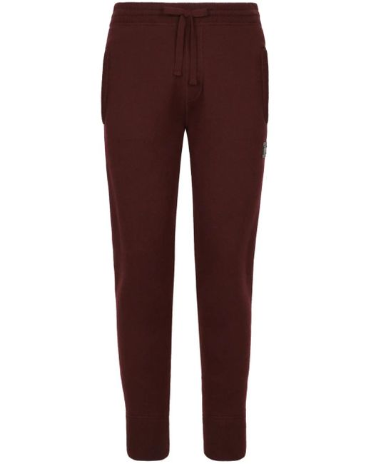 Dolce & Gabbana Purple Logo-Plaque Knitted Track Pants for men