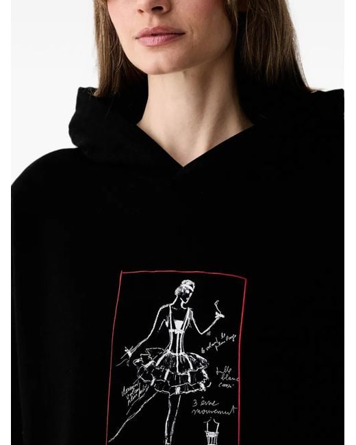 Karl Lagerfeld Red Sketch-Print Hoodie