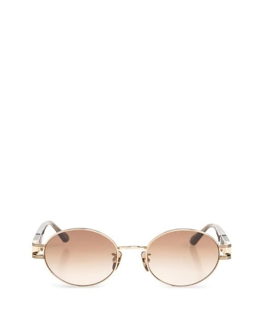 Linda Farrow Natural Phoebe Oval-Frame Sunglasses