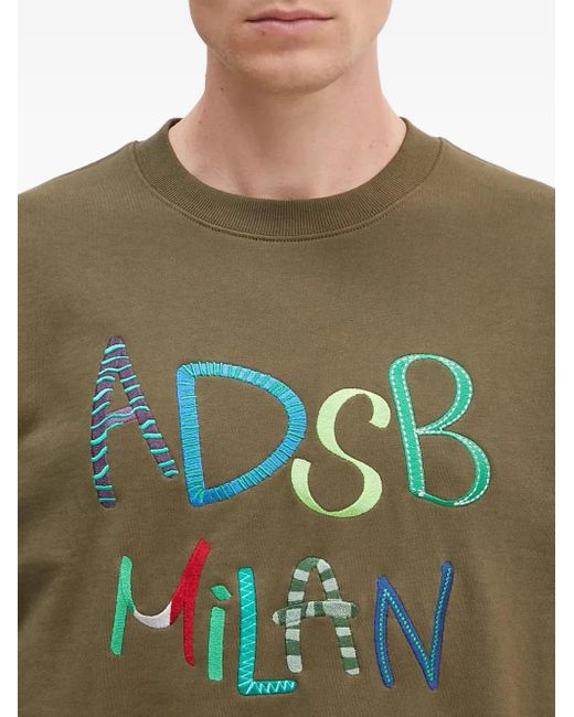 ANDERSSON BELL Green Embroidered Cotton Sweatshirt