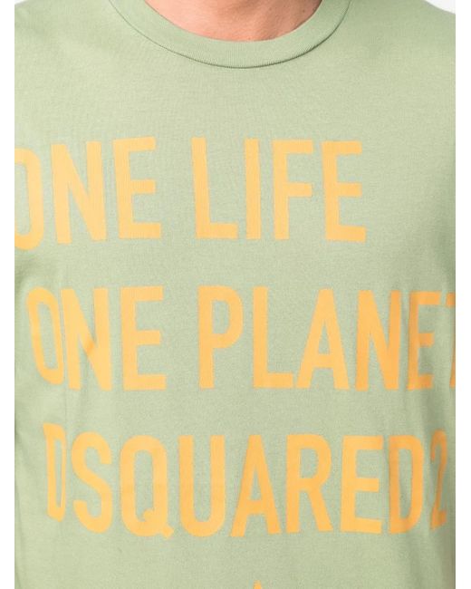 DSquared² One Life One Planet T-Shirt in Green für Herren