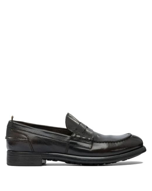 メンズ Officine Creative レザー ペニーローファー Black