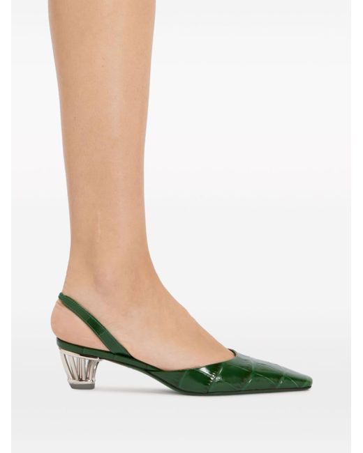 Zapatos con tacón de 40 mm Ferragamo de color Green