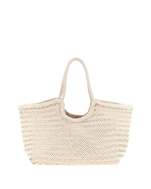 Dragon Diffusion Natural Large Nantucket Woven-Leather Tote Bag
