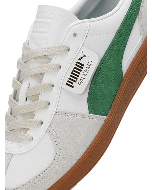 PUMA Green Palermo Leather Sneakers for men