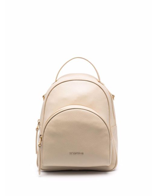 Coccinelle Lea Leather Backpack in Natural | Lyst