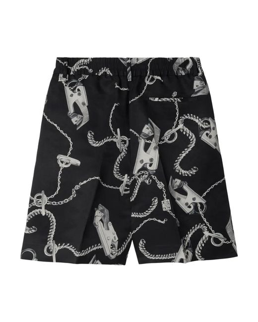 Burberry Black Chain-Link Pleated Shorts