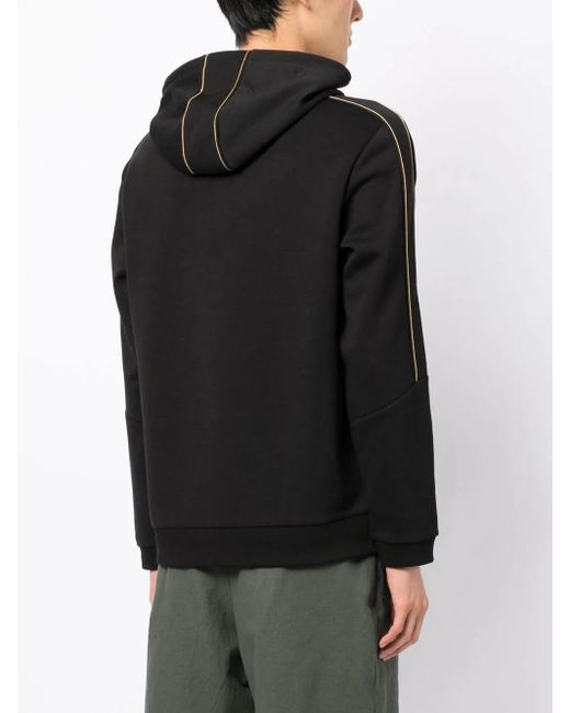 Boss Black Curved Logo Grid Artwork Hoodie for men