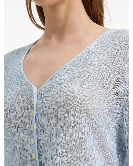 B+ AB Blue Buttoned V-Neck Cardigan